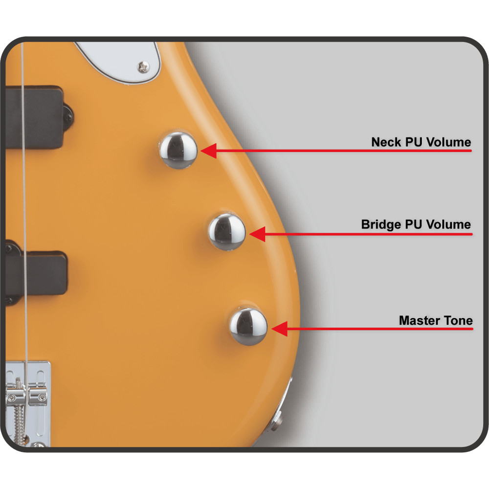 GrassRoots G-BB-DLX Orange エレキベース コントロール部の画像