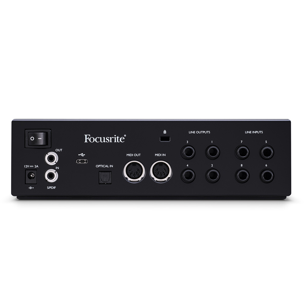 FOCUSRITE Clarett+ 4Pre 18-in 8-out Audio-Interface オーディオインターフェイス 背面画像