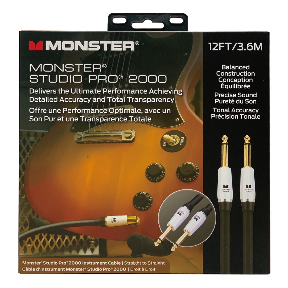 MONSTER CABLE SP2000-I-12 STUDIO PRO 2000 INST 3.6m SS 楽器用シールドケーブル 外箱画像