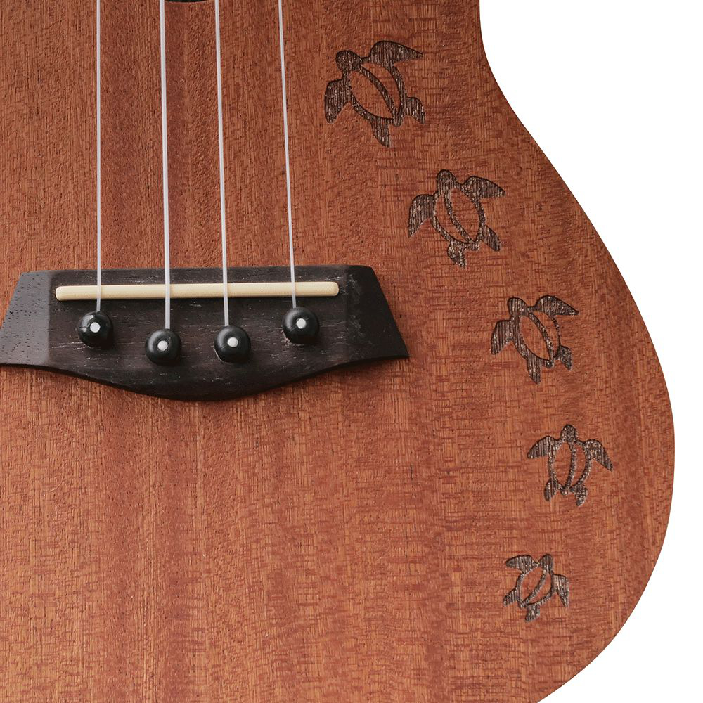 ISLANDER MC-4-HNS Honu Series コンサートウクレレ ボディ彫刻アップ画像