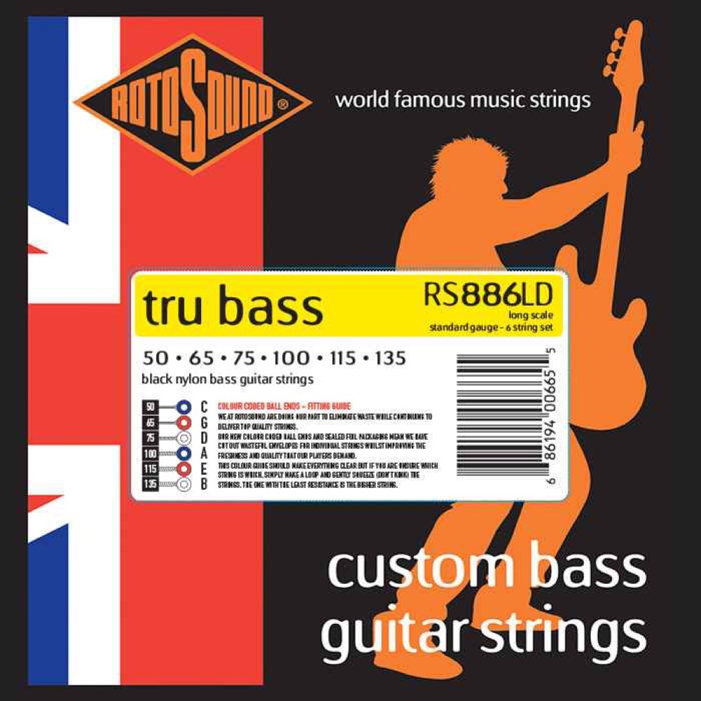 ROTOSOUND RS886LD TRU BASS 88 NYLON TAPEWOUND 6-STRING 50-135 6弦ベース用 エレキベース弦