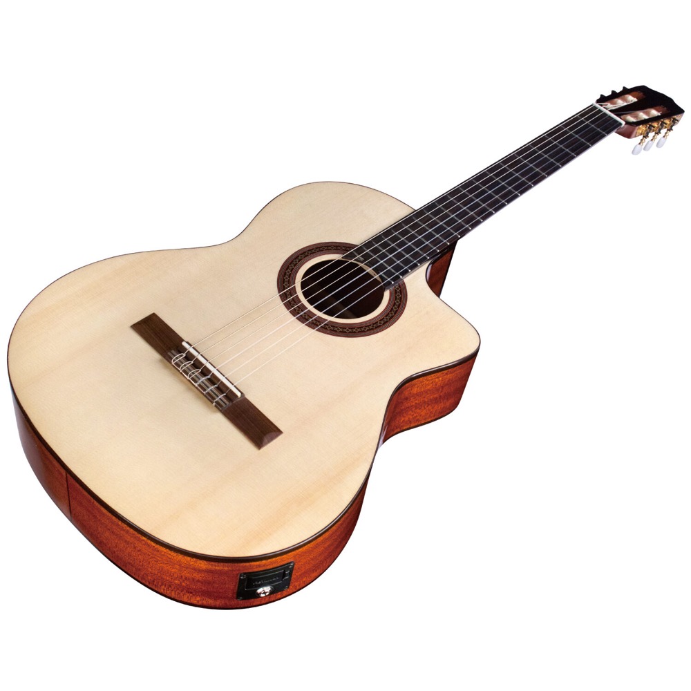 Cordoba C5-CE SP エレクトリッククラシックギター 平置き斜めアングル画像