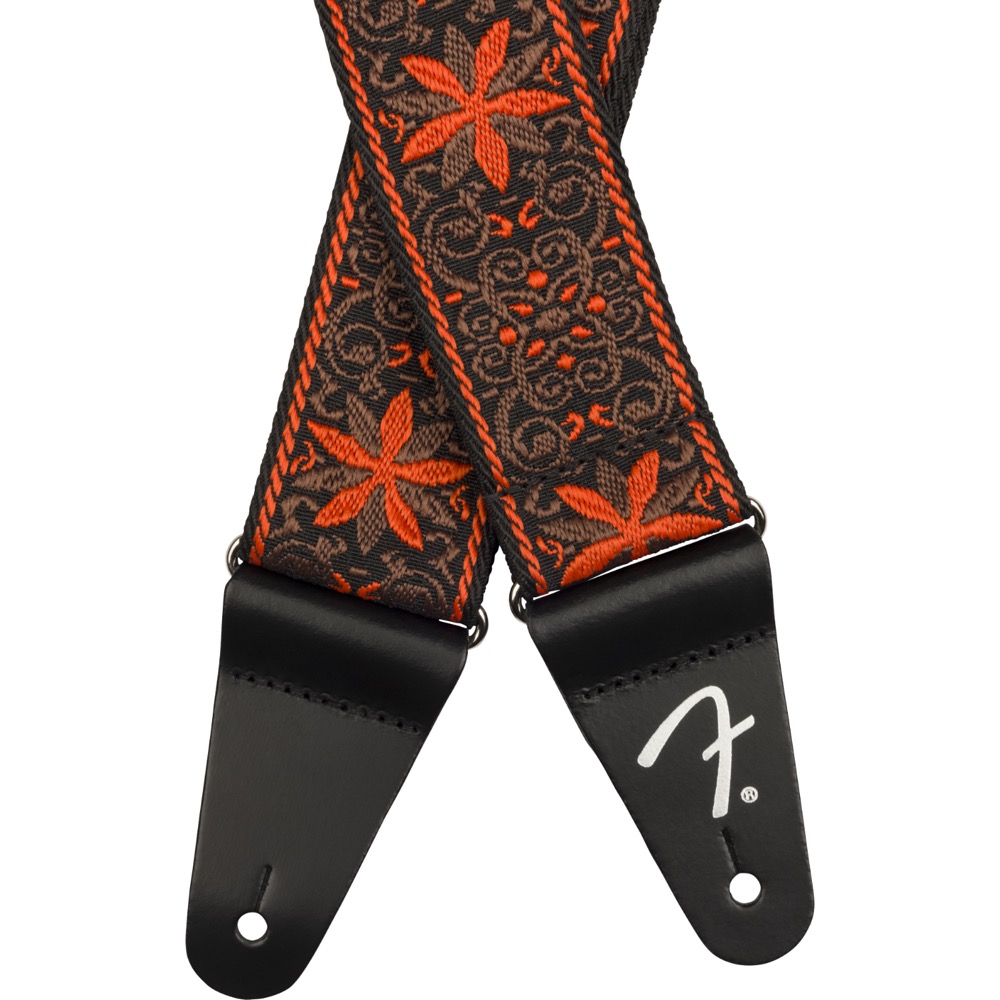 Fender Pasadena Woven Strap Orange Wallflower 2' ギターストラップ ストラップエンド画像