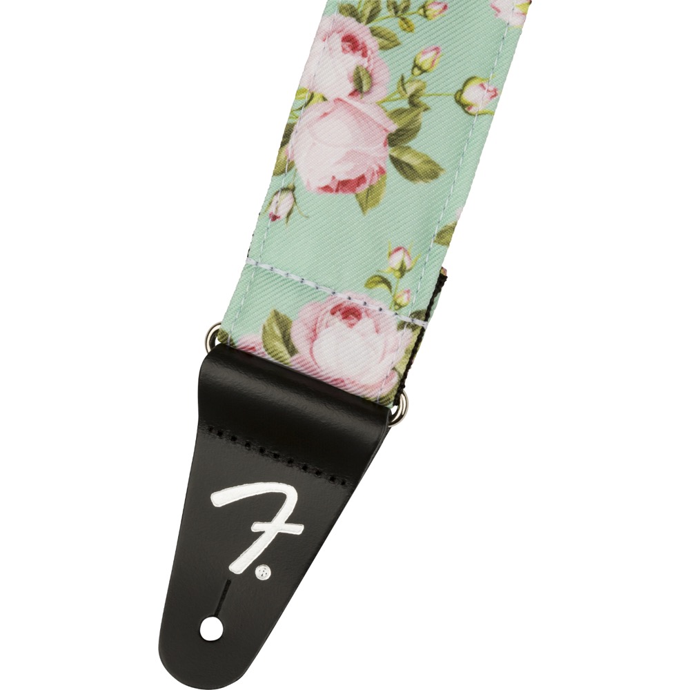 Fender Floral Strap Surf Green 2' ギターストラップ ストラップエンド画像