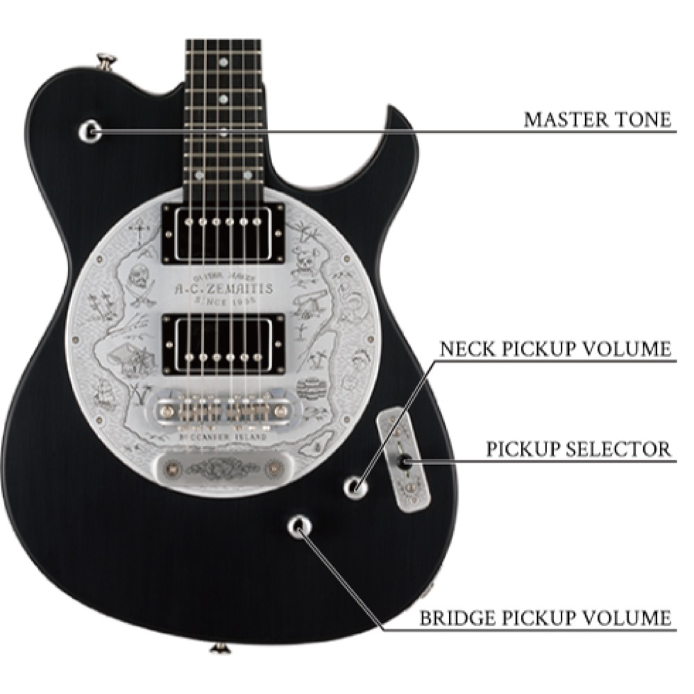 Zemaitis DFG24 2H Black エレキギター ピックアップセレクター画像