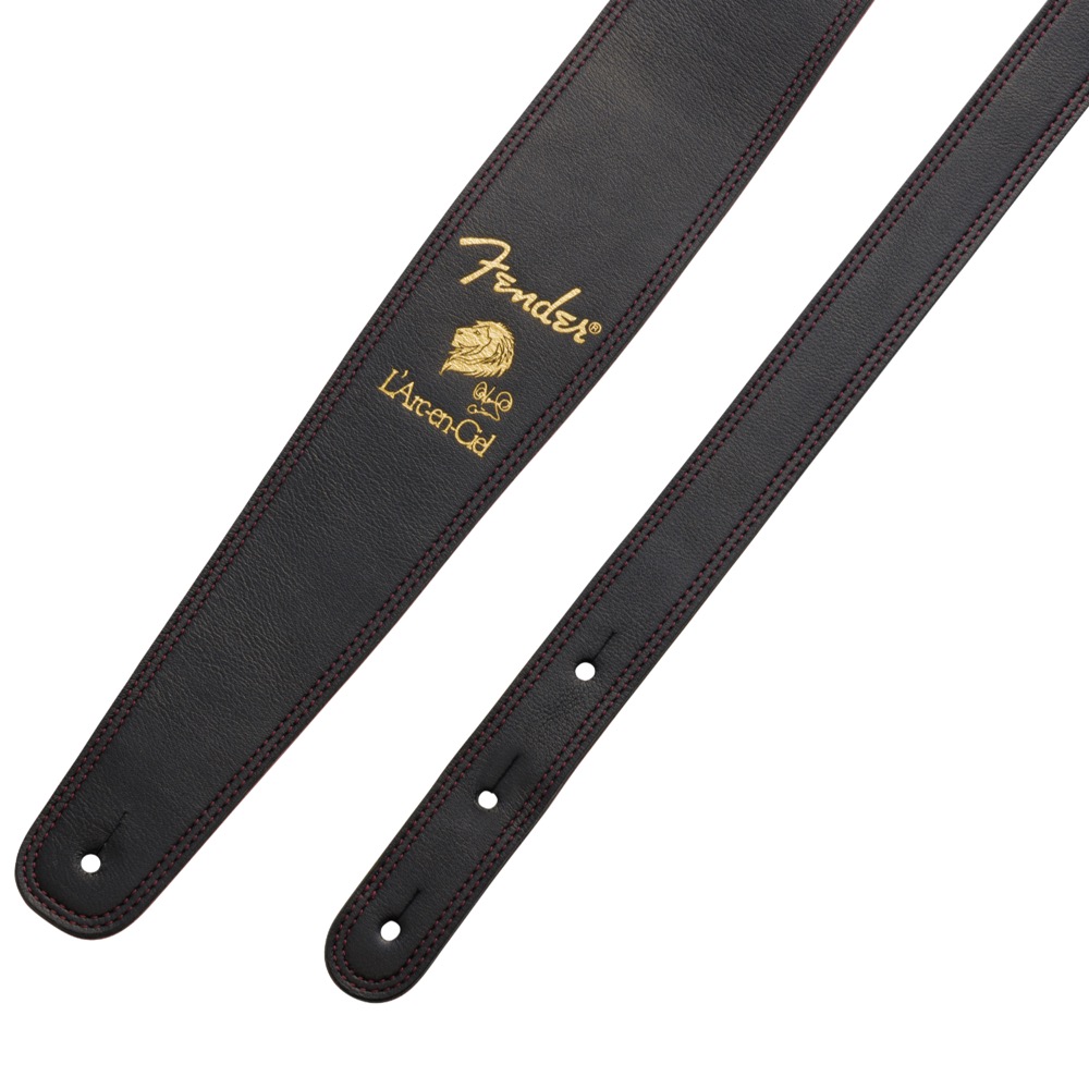 Fender KEN SIGATURE STRAP Black/Red ギターストラップ ストラップエンド画像