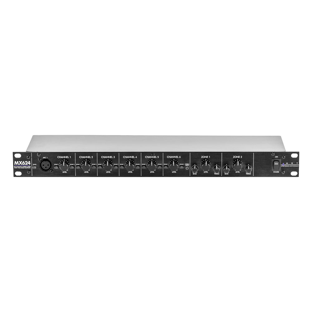 ART MX624 6チャンネル 2ゾーン・ステレオ・ミキサー/ダッカー