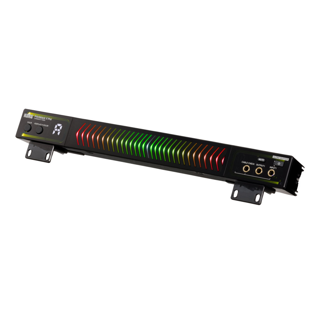 KORG PITCHBLACK X Pro PB-X-PRO ピッチブラック ラックチューナー ラックマウントにも足元の平置きにも対応した視認性抜群のプロモデルチューナー アダプター装着時画像平置き想定時