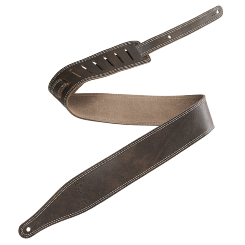EPIPHONE AEST-BRN PREMIUM LEATHER GUITAR STRAP BROWN ギターストラップ