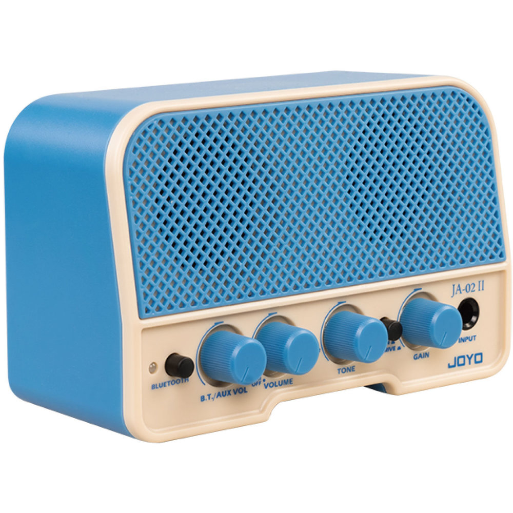JOYO JA-02 II BLUE Bluetooth搭載5W充電式アンプ 左斜めからの画像