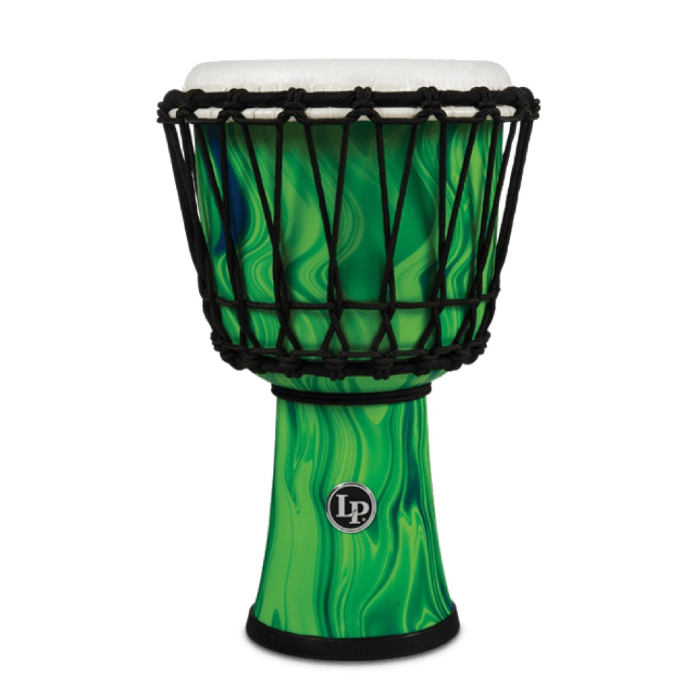 LP LP1607GM 7-INCH ROPE TUNED CIRCLE DJEMBE WITH PERFECT-PITCH HEAD Green Marble ジャンベ