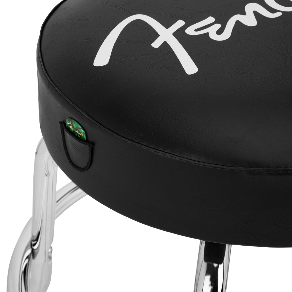 Fender フェンダー Spaghetti Logo Pick Pouch Barstool Black/Chrome 24' スツール バースツール 椅子 バースツール 画像