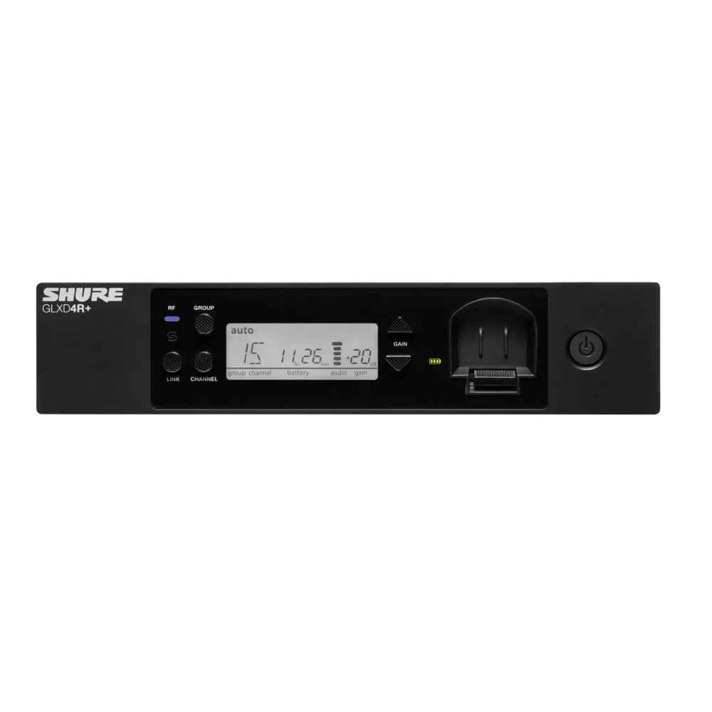 SHURE シュア GLXD4R+J=-Z2 デジタルワイヤレスシステム ハーフラック型受信機 2.4GHz帯 フロント画像