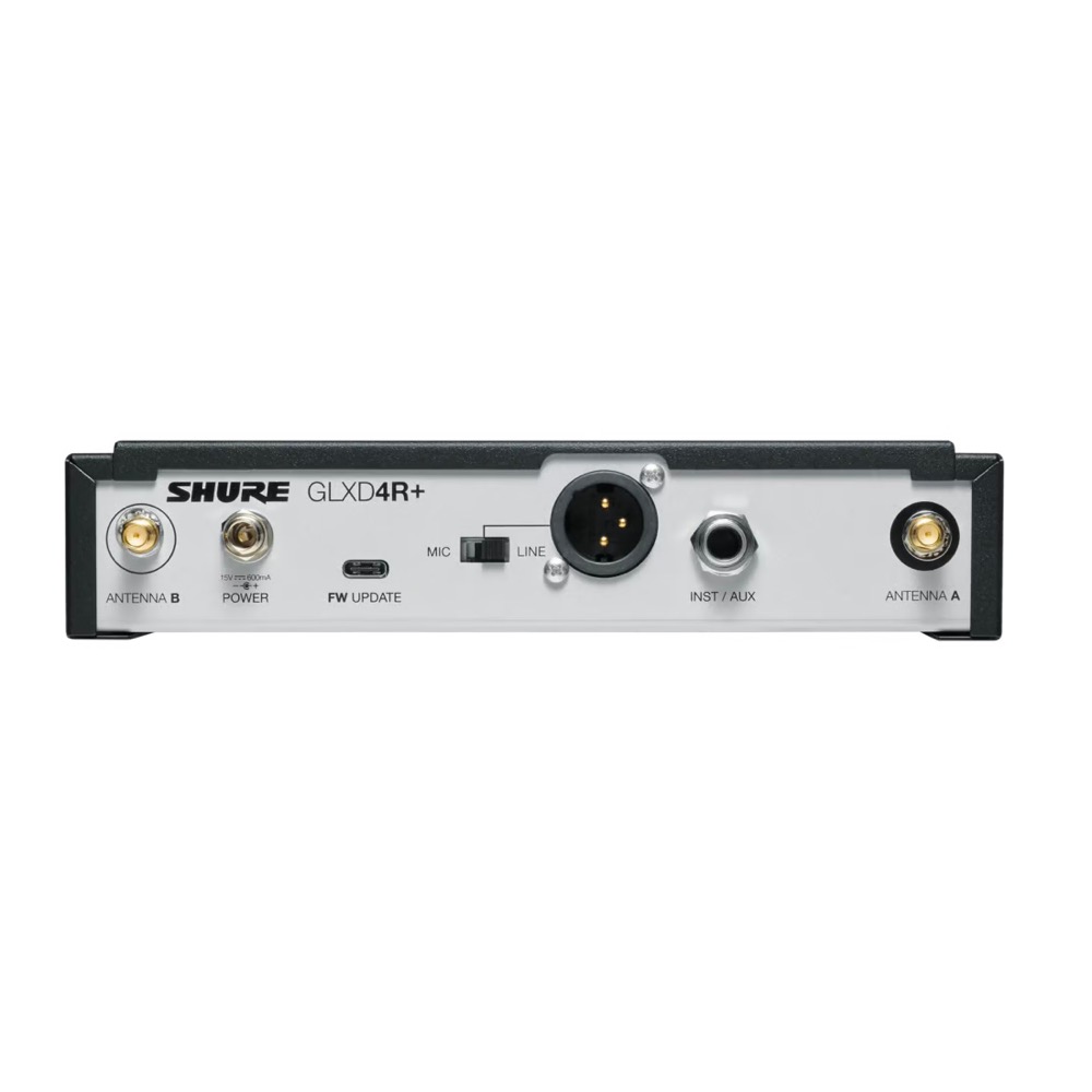 SHURE シュア GLXD4R+J=-Z2 デジタルワイヤレスシステム ハーフラック型受信機 2.4GHz帯 リア画像