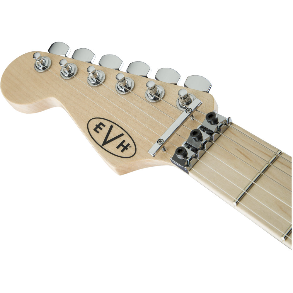 EVH イーブイエイチ Striped Series LH R/B/W Maple Fingerboard Red Black and White Stripes エレキギター ヘッド表