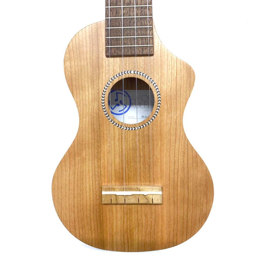 Famous フェイマス FLS-11GC ソプラノウクレレ ロングネック カッタウェイ仕様 アメリカンチェリー材ボディー ボディトップ