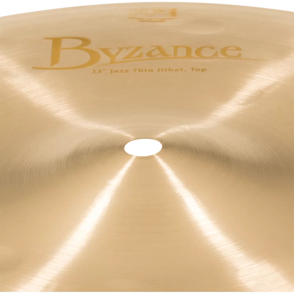 MEINL マイネル B13JTH 13” Byzance Jazz Hihats THIN ハイハット トップ&ボトム カップからロゴ部分アップ