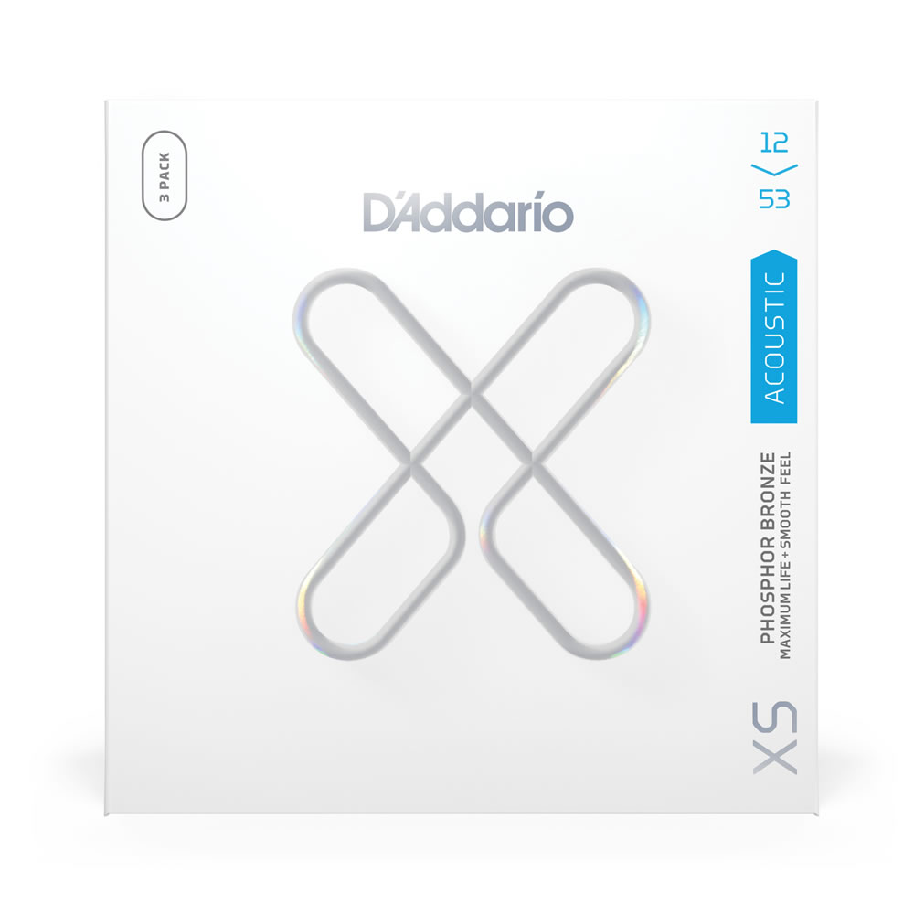 【3セットパック】 D’Addario ダダリオ XSAPB1253-3P XS Phosphor Bronze 12-53 アコースティックギター弦 フォスファーブロンズ