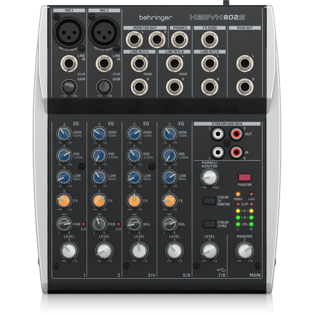 BEHRINGER ベリンガー XENYX 802S アナログミキサー USBオーディオインターフィス機能搭載