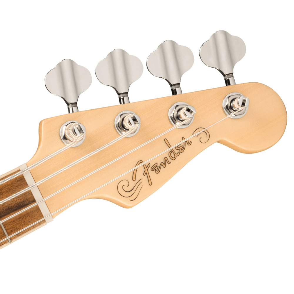 Fender フェンダー Fullerton Precision Bass Uke Walnut Fingerboard べっ甲柄 Pickguard Olympic White エレクトリックベースウクレレ エレクトリックベースウクレレ ネックトップ 画像