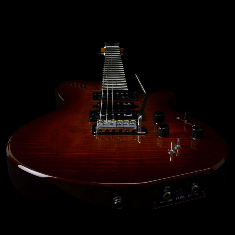 Godin ゴダン xtSA Flame Lightburst エレキギター トップアングル画像