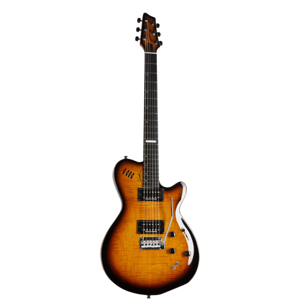 Godin ゴダン LGXT Cognac Burst Flame AA エレキギター アングル画像