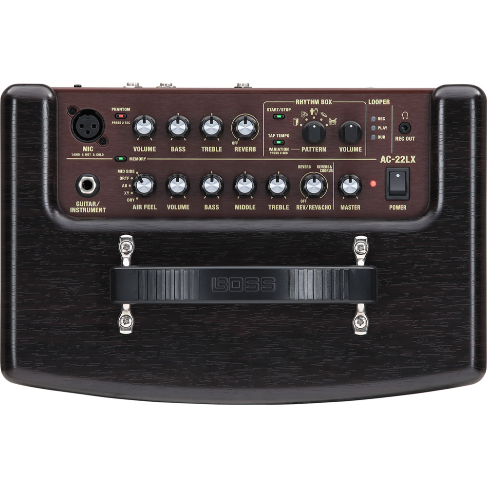 BOSS ボス AC-22LX Acoustic Amplifier アコースティックギター用アンプ 様々なマイキングを再現するAIR FEEL機能搭載 トップ、コントロールパネル