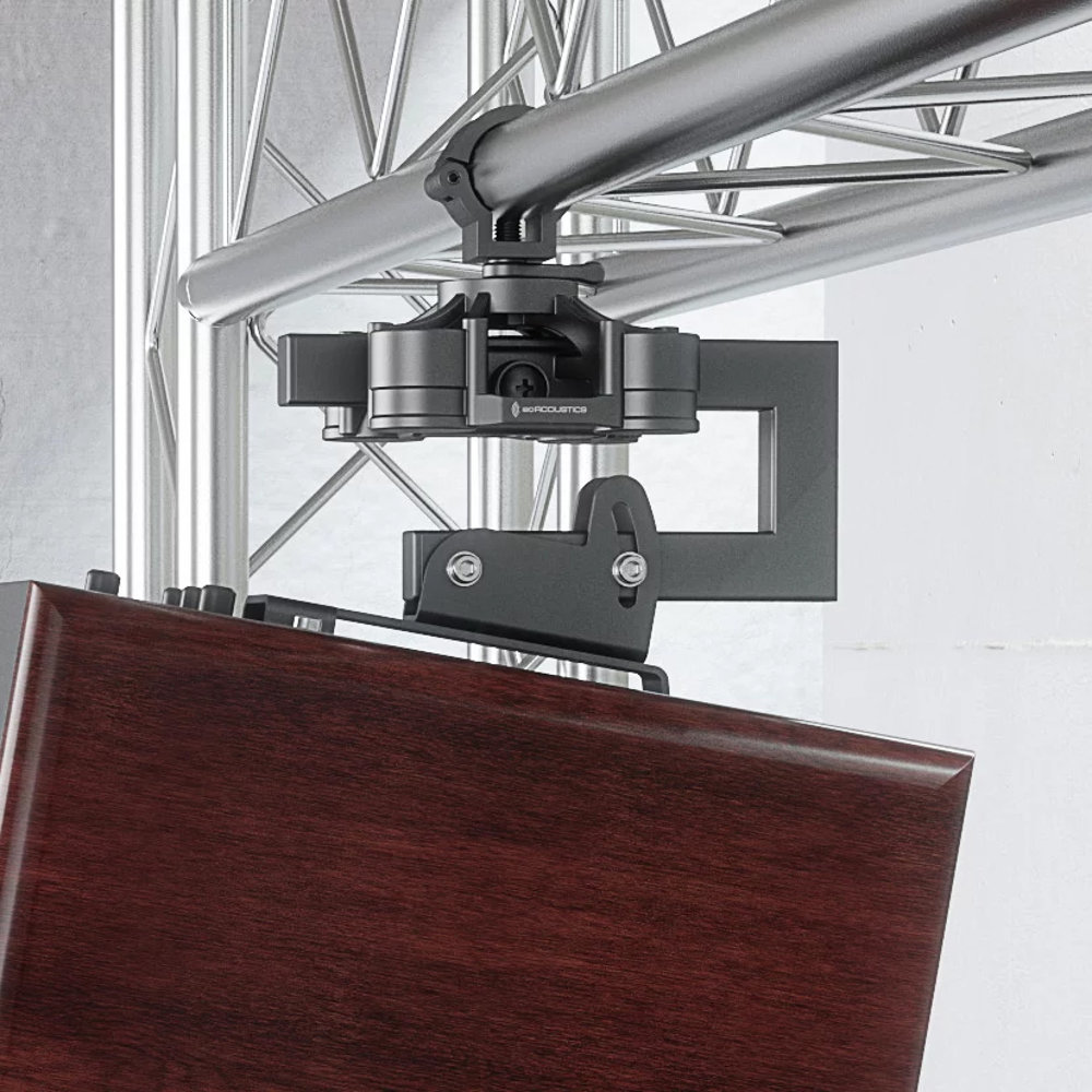 ISO ACOUSTICS V120 C-Bracket V120用 Cブラケット シーリングマウントしたV120を角度調整可能 取り付けイメージ