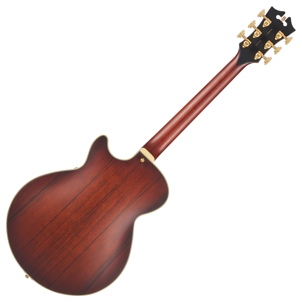D’Angelico ディアンジェリコ Deluxe SS Satin Brown Bursty セミアコ エレキギター 本体裏画像