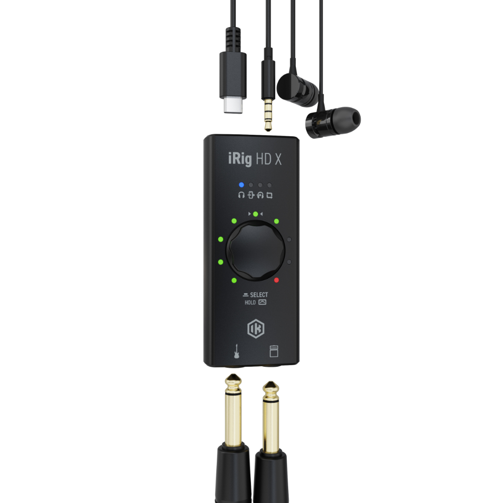IK Multimedia アイケーマルチメディア iRig HD X ギター用モバイルデジタルインターフェイス オーディオインターフェース 接続例画像