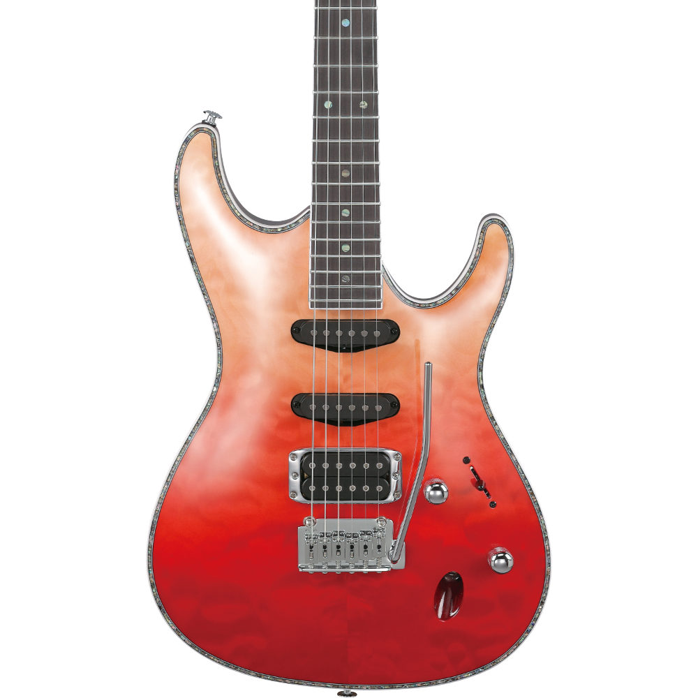 Ibanez アイバニーズ SA360NQM-RCG SA w/Quilted Maple top & Avalon Body Purfling エレキギター ボディトップ画像