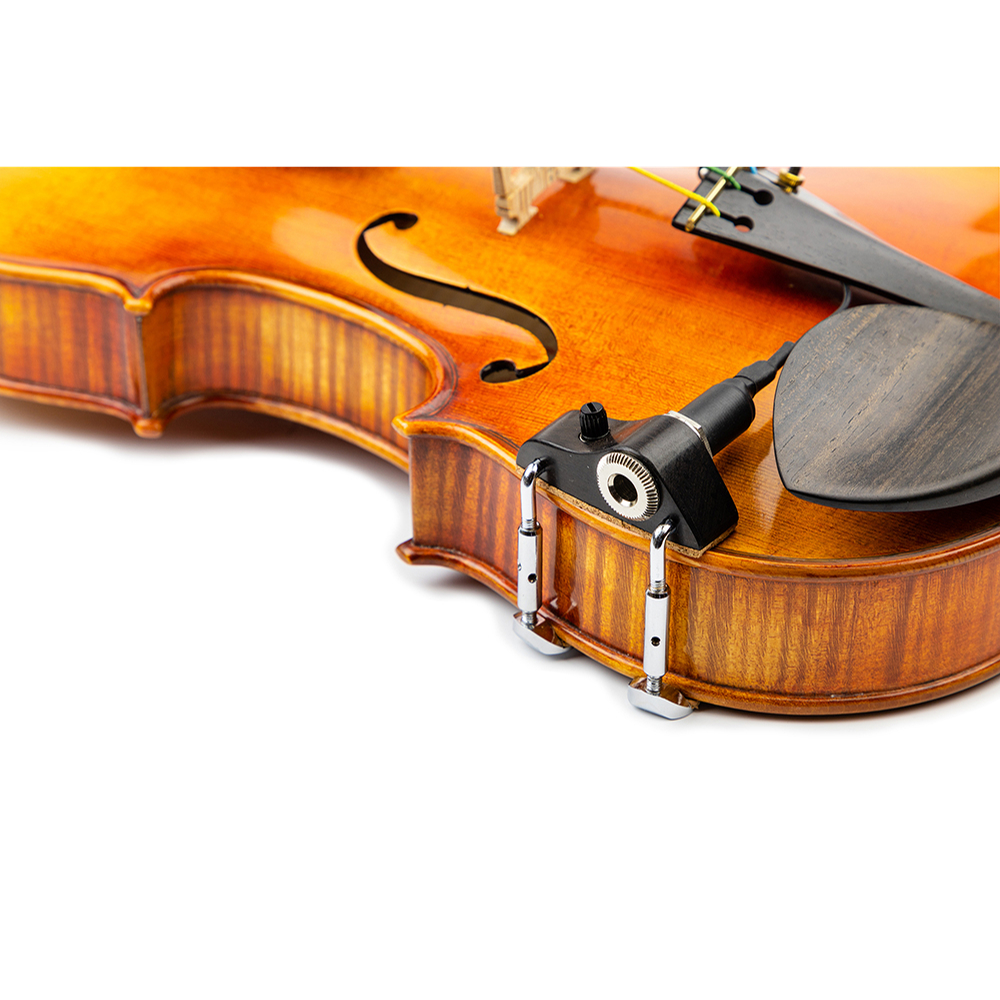 バオリンピックアップ ビオラピックアップ KNA VV-3V Violin&Viola Pickup ボリュームコントロール付き 取り付けイメージ画像