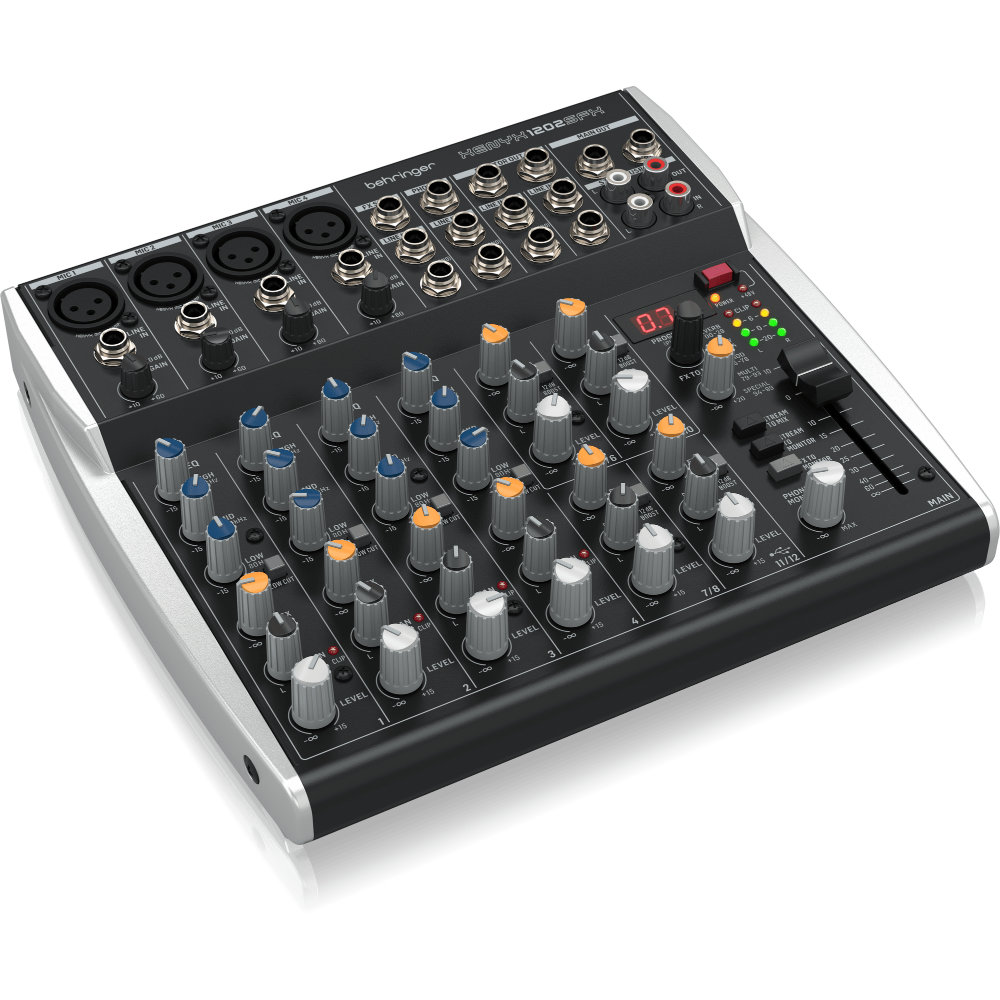BEHRINGER ベリンガー XENYX 1202SFX 12入力 アナログミキサー USBオーディオインターフェース機能 エフェクター内蔵 左サイドからのアングル