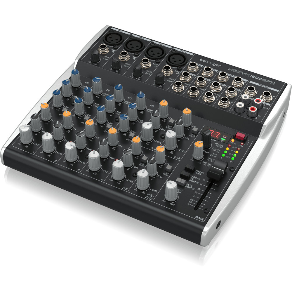 BEHRINGER ベリンガー XENYX 1202SFX 12入力 アナログミキサー USBオーディオインターフェース機能 エフェクター内蔵 右サイドからのアングル