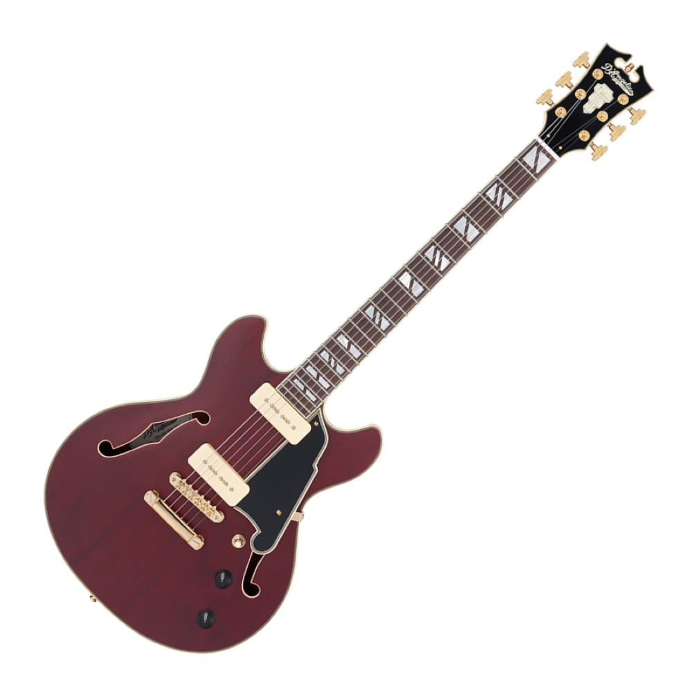 D’Angelico ディアンジェリコ Deluxe Mini DC P-90 Satin Trans Wine エレキギター セミアコ