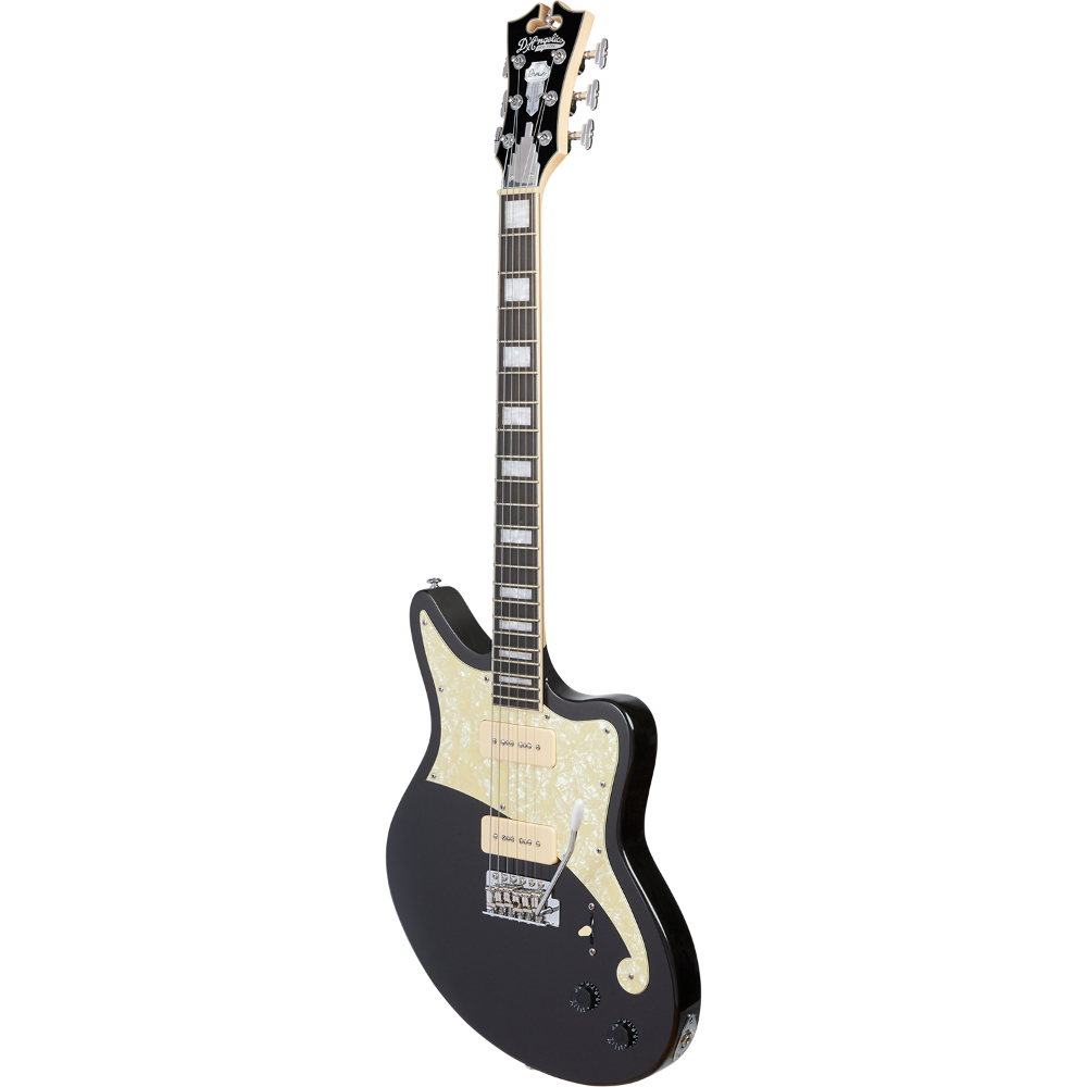 D’Angelico ディアンジェリコ Premier Bedford Black Flake エレキギター 斜めアングル画像