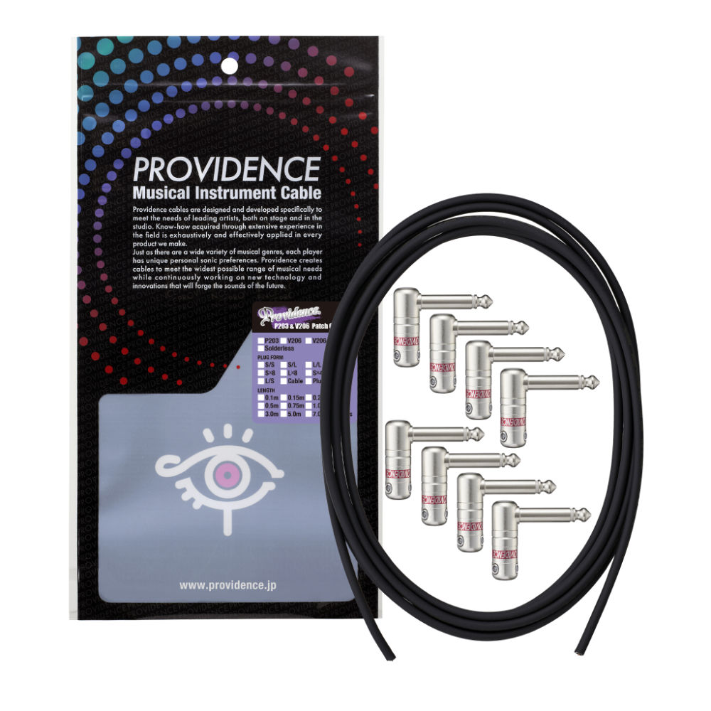 Providence プロビデンス V206 model Vital Link Solderless 2m L型プラグ×8 ソルダーレスケーブルセット ギターケーブル ギターシールド