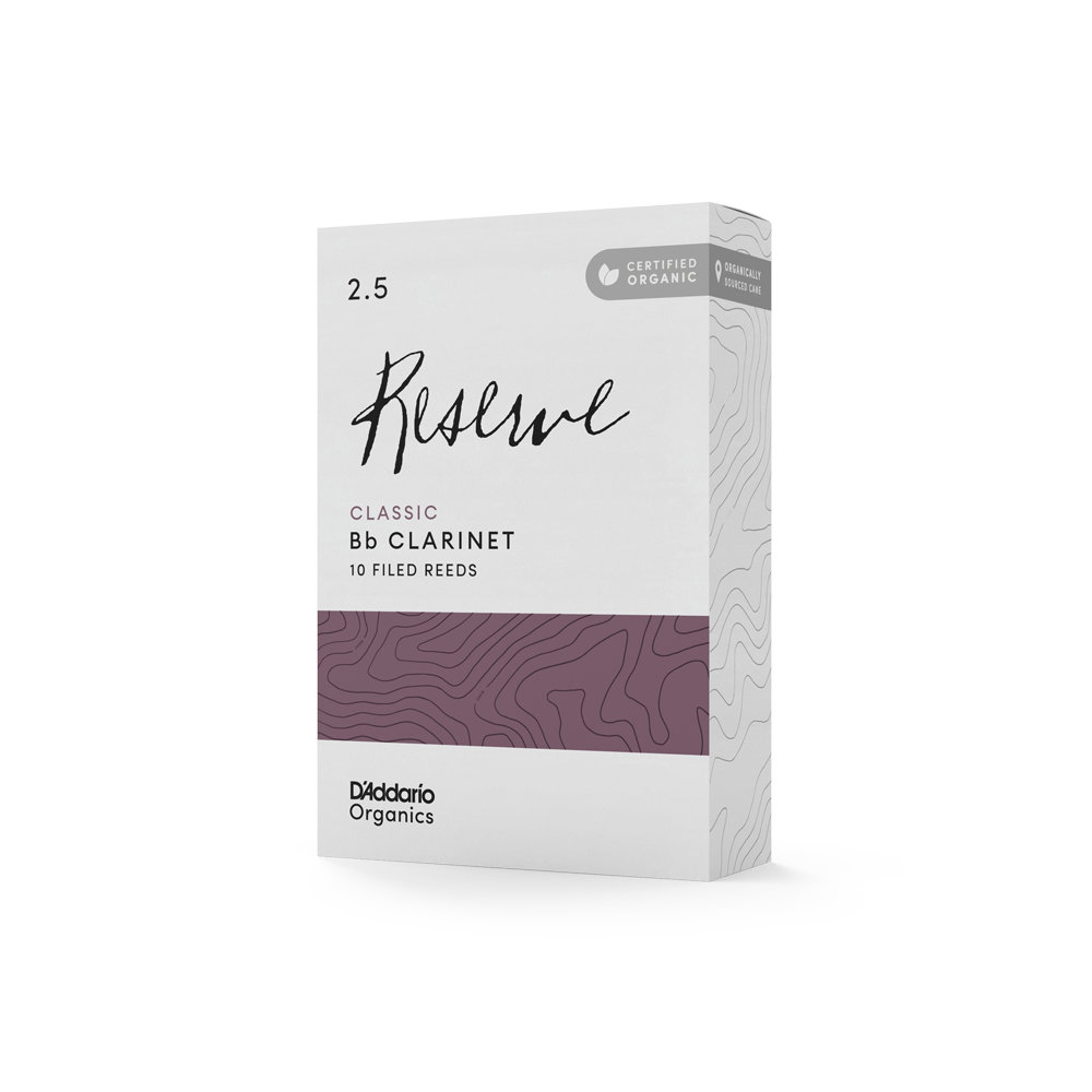 D’Addario Woodwinds ダダリオ ウッドウィンズ B♭クラリネットリード 10枚入り 硬さ:2.5 ダダリオ オーガニックス レゼルヴ クラシック パッケージ サイド
