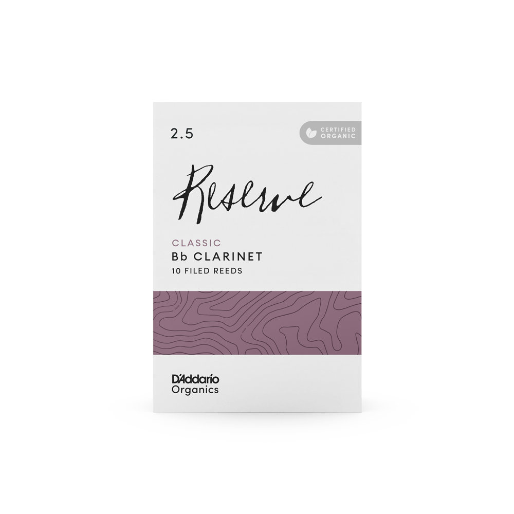 D’Addario Woodwinds ダダリオ ウッドウィンズ B♭クラリネットリード 10枚入り 硬さ:2.5 ダダリオ オーガニックス レゼルヴ クラシック パッケージ正面