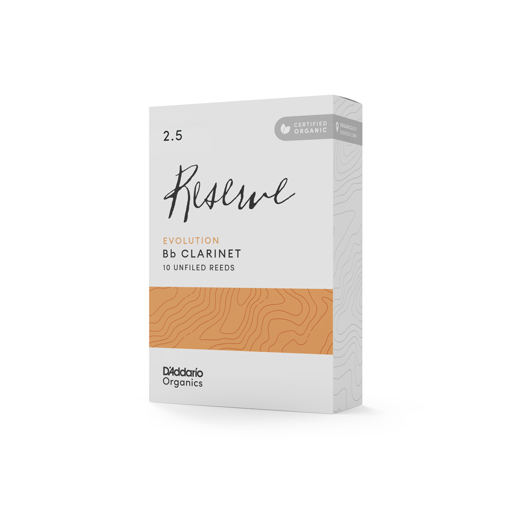 D’Addario Woodwinds ダダリオ ウッドウィンズ B♭クラリネット リード 10枚入り 硬さ:2.5 ダダリオ オーガニックス レゼルヴ エヴォリューション 本体画像