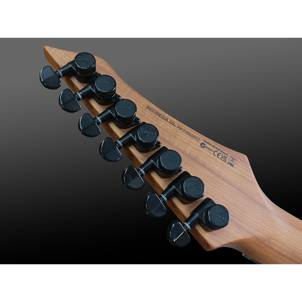 Balaguer Guitars バラゲールギターズ Diablo Baritone 7 Standard Satin Trans Black Sunburst 7弦ギター エレキギター ヘッド画像