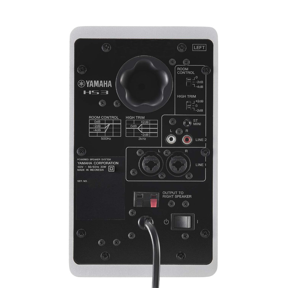 YAMAHA ヤマハ HS3W パワードスタジオモニタースピーカー 1ペア L側背面