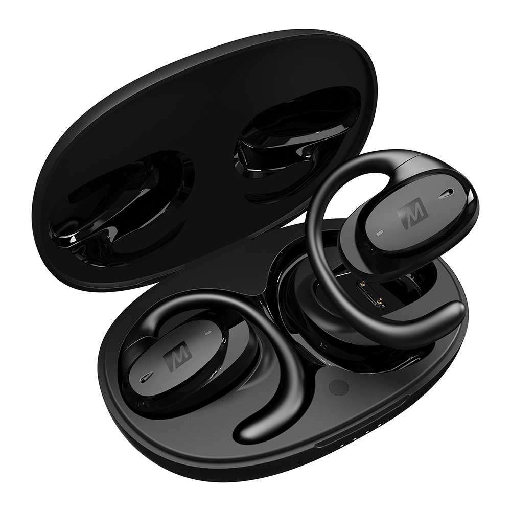 MEE audio ミーオーディオ EP-OE2-BK AirHooks Pro オープンイヤー完全ワイヤレスイヤホン スポーツイヤホン 全体像