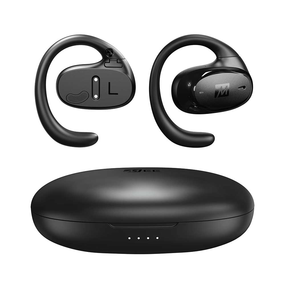 MEE audio ミーオーディオ EP-OE2-BK AirHooks Pro オープンイヤー完全ワイヤレスイヤホン スポーツイヤホン 全体像