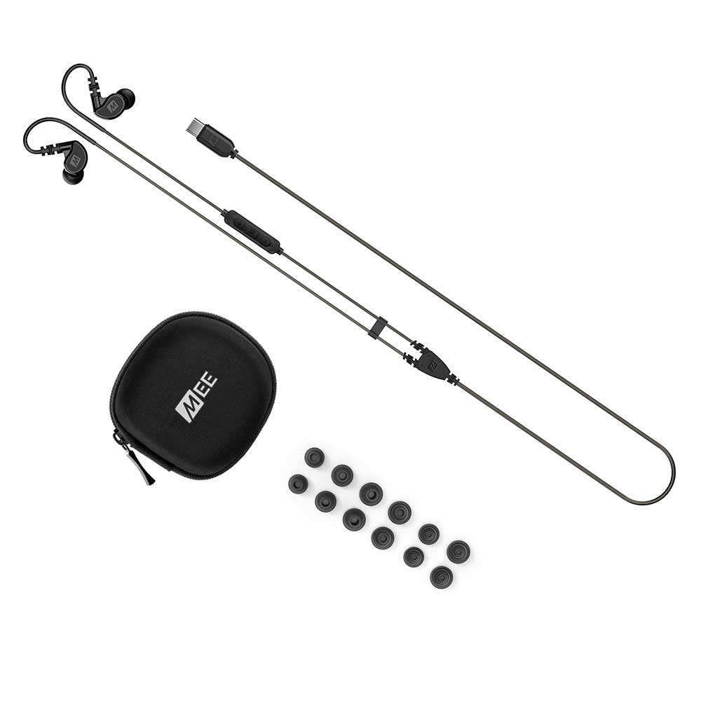 MEE audio ミーオーディオ EP-M6USB-BK M6-USB Black USB-C対応 有線イヤホン 耳掛け式スポーツイヤホン 製品内容