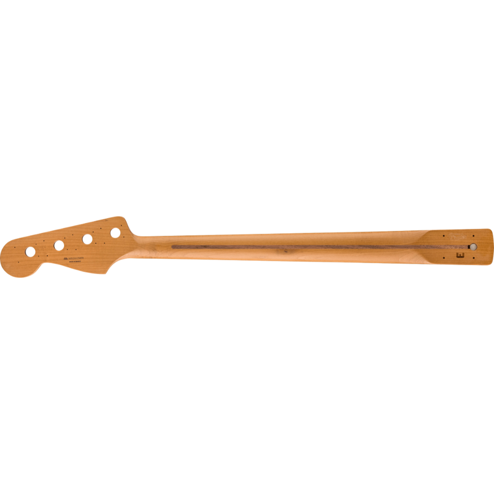 Fender フェンダー Satin Roasted Maple Jazz Bass Neck 20 Jumbo Frets 12' Maple Flat Oval Shape ベースネック ネック裏画像