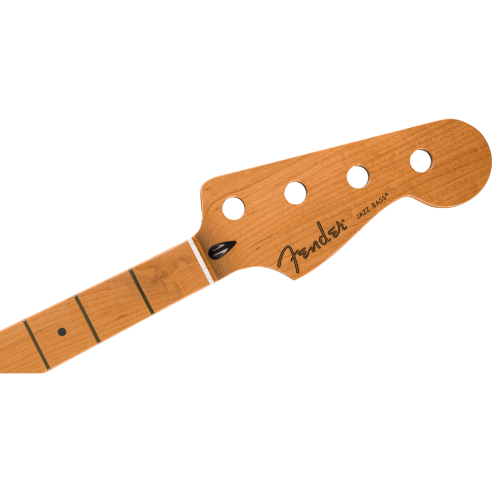 Fender フェンダー Satin Roasted Maple Jazz Bass Neck 20 Jumbo Frets 12' Maple Flat Oval Shape ベースネック ヘッド画像
