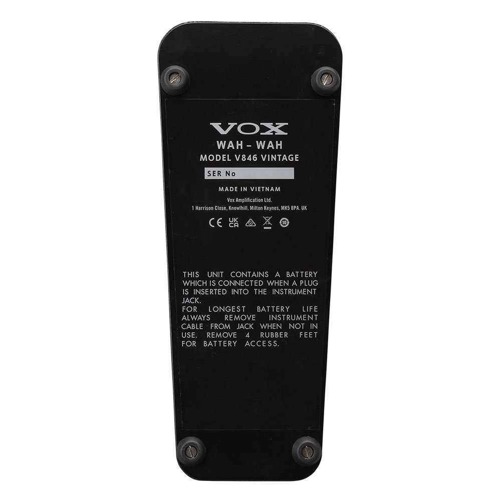ワウペダル VOX V846 VINTAGE ワウ ギターエフェクター ヴォックス ボックス 底面