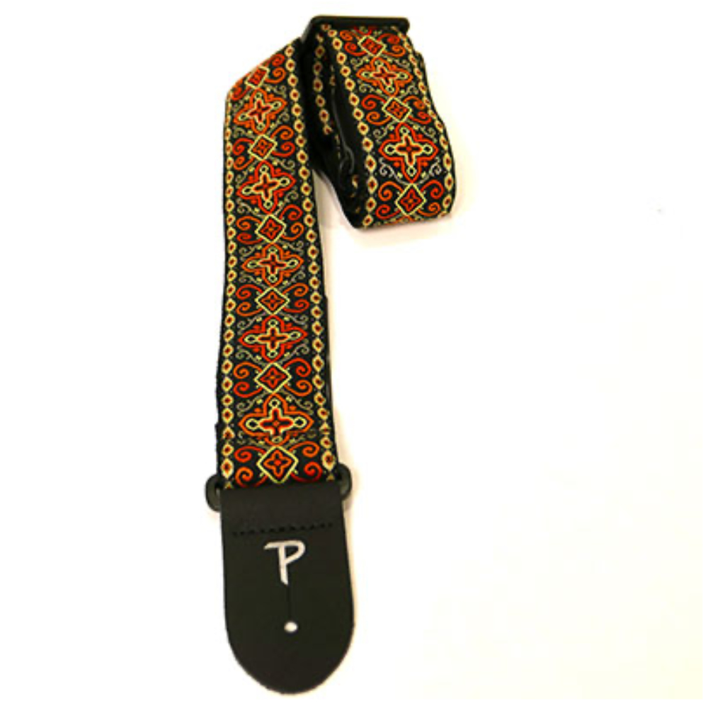 Perri’s ペリーズ TWS-6726 ORANGE CROSS JACQUARD コットン製 ギターストラップ JACQUARD ギターストラップ
