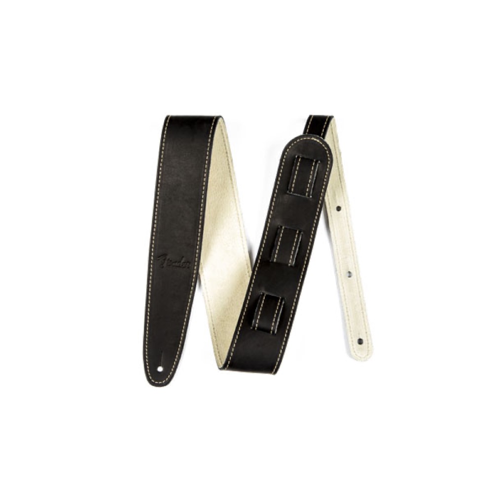 Fender フェンダー Ball Glove Leather Strap Black 2.5" ギターストラップ